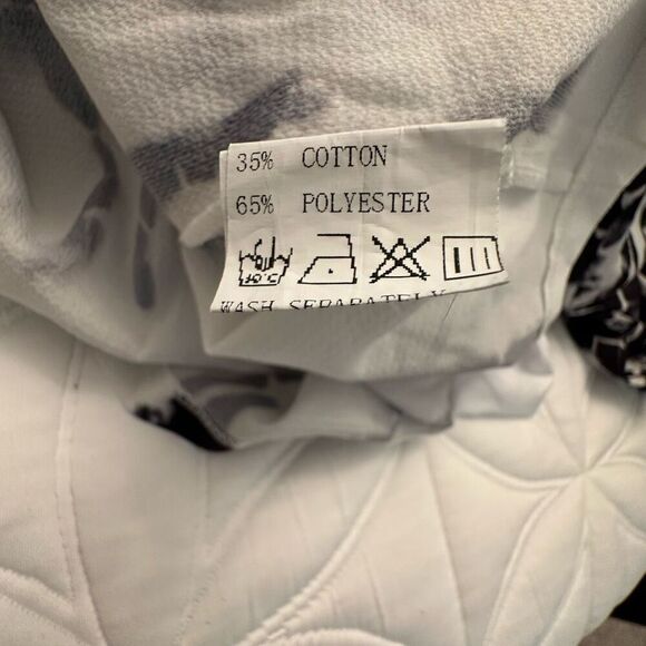 CBR Tie Dye Crew Neck Puff Long Sleeve Button Front Shirt Black White Large - Picture 5 of 5